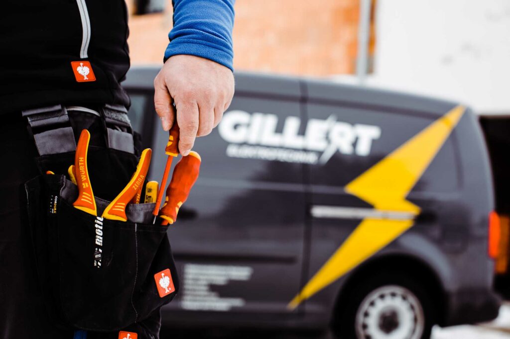 Werkzeugtasche, Hand, Blitz, Firmenwagen.