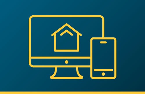 Haus-Icon auf Bildschirm, Smartphone